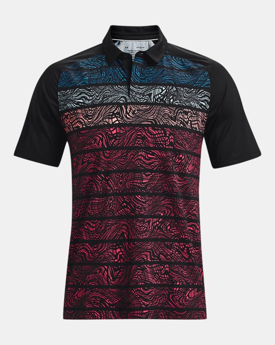 Polo UA Iso-Chill Psych Stripe pour homme, Black, pdpMainDesktop image number 4
